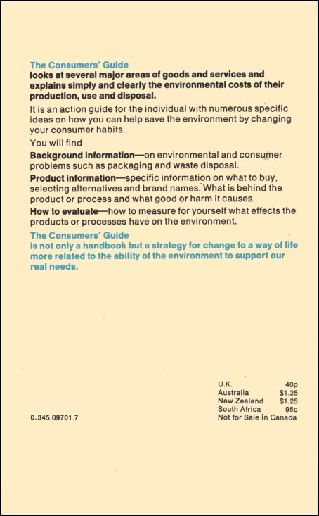 Consumers Guide to the Protection of the Enviroiment