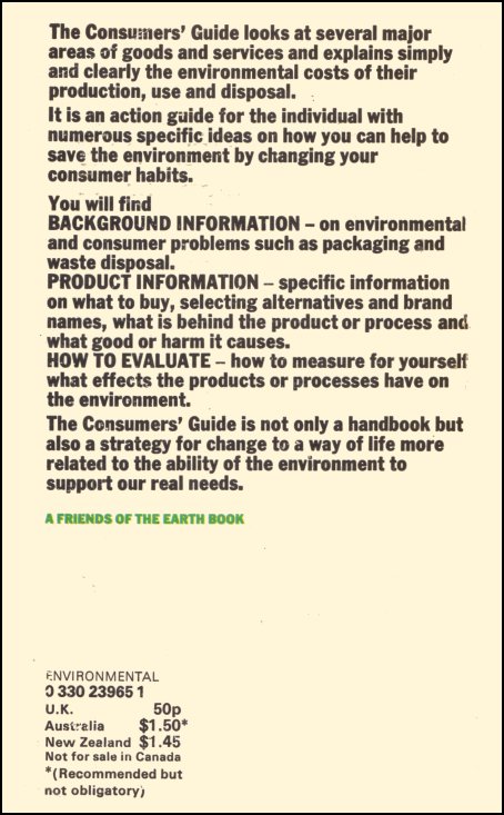 Consumers Guide to the Protection of the Enviroiment