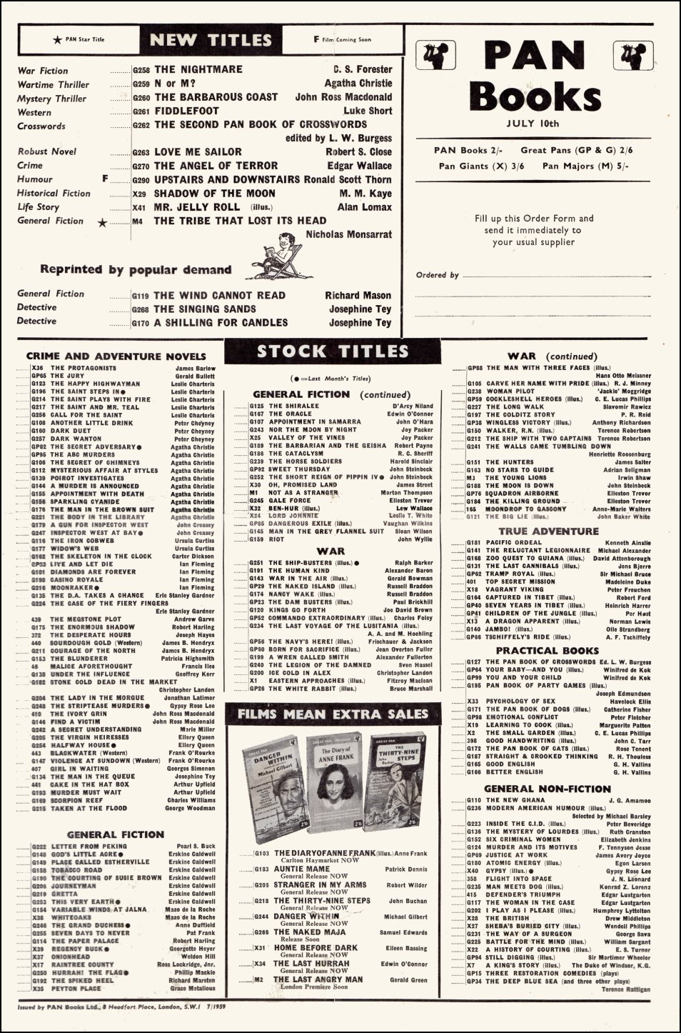 Stock List July 1959