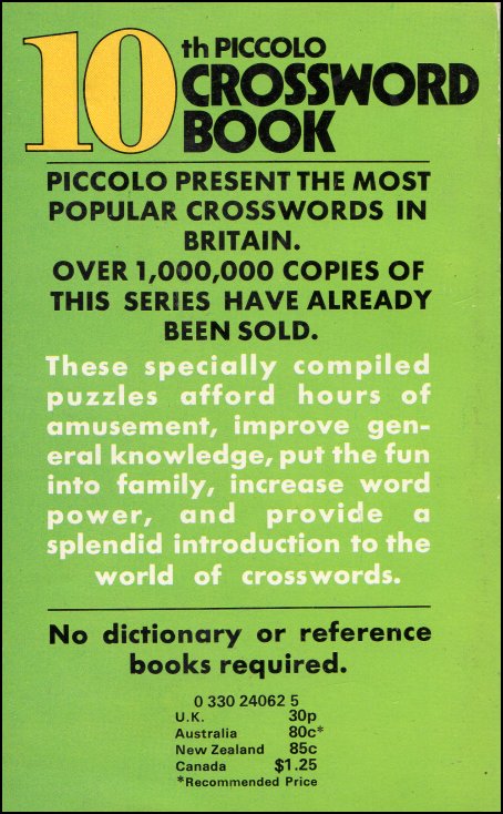 10th Piccolo Junior Crossword Book