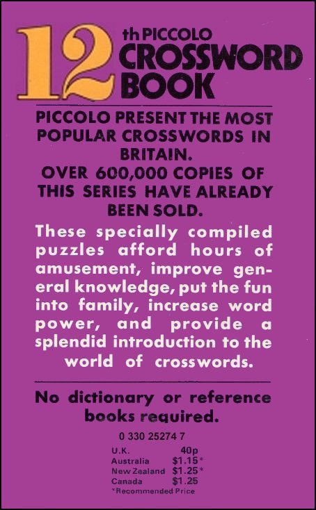 12th Piccolo Junior Crossword Book