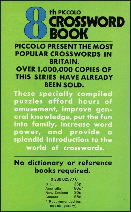 8th Piccolo Junior Crossword Book