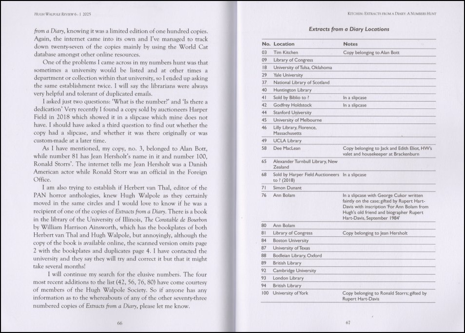 Extracts from a Diary