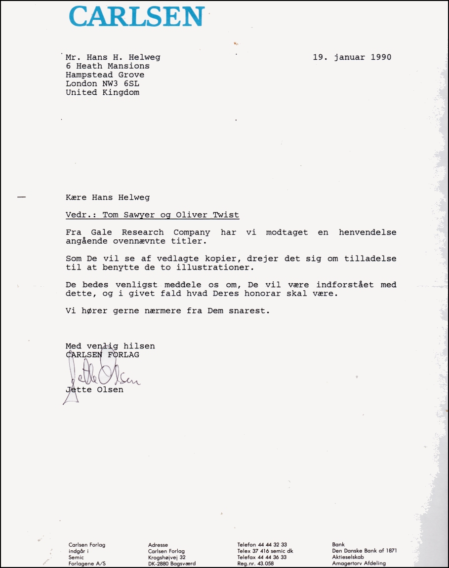 Letter from Cralsen