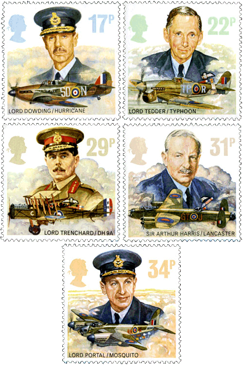 Five RAF Stamps