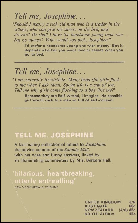Tell Me, Josephine